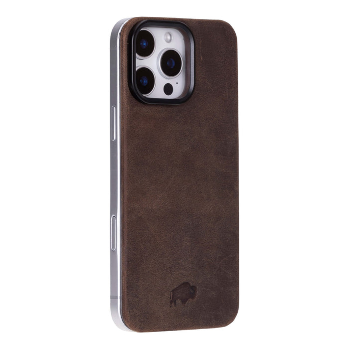 Rohan MagSafe Leather Back Case - iPhone 16 Pro Max, Distressed Coffee - BlackBrook Case
