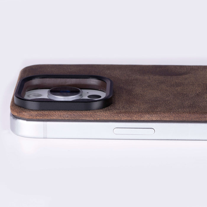 Rohan MagSafe Leather Back Case - iPhone 16 Pro Max, Distressed Coffee - BlackBrook Case