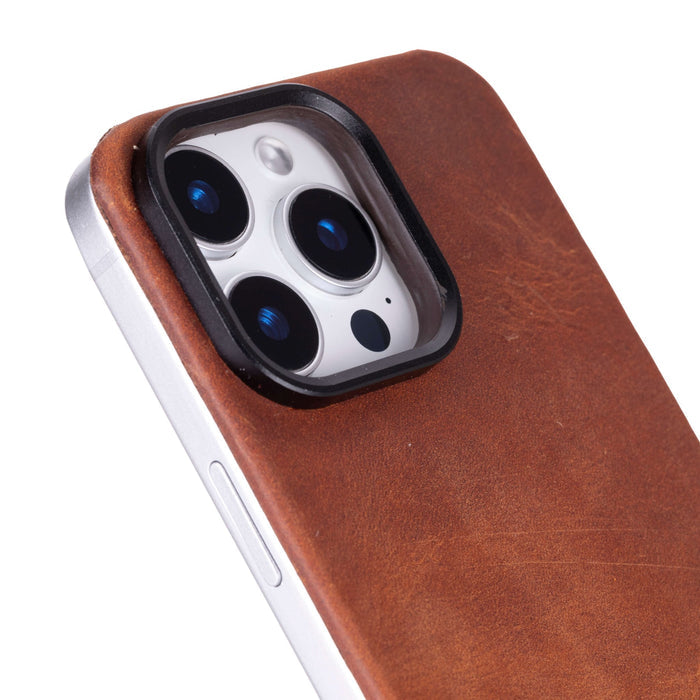 Rohan MagSafe Leather Back Case - iPhone 16 Pro Max, Golden Brown - BlackBrook Case