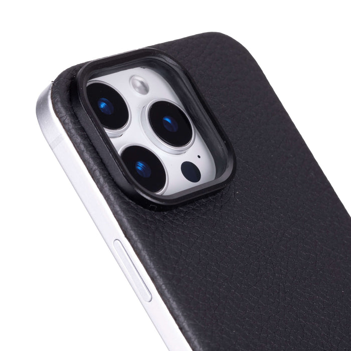 Rohan MagSafe Leather Back Case - iPhone 16 Pro Max, Pebble Black - BlackBrook Case