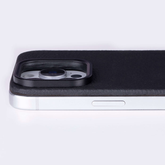 Rohan MagSafe Leather Back Case - iPhone 16 Pro Max, Pebble Black - BlackBrook Case