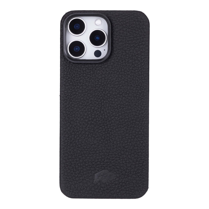 Rohan MagSafe Leather Back Case - iPhone 16 Pro Max, Pebble Black - BlackBrook Case
