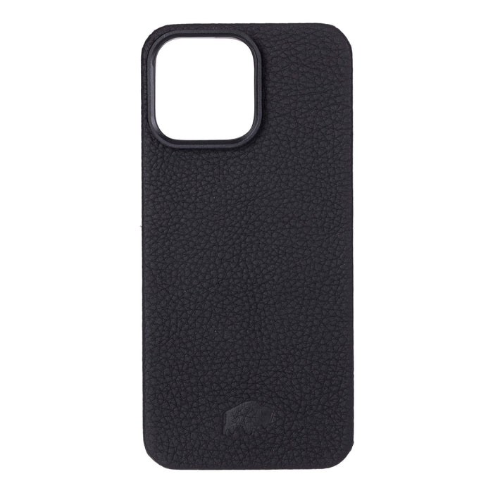 Rohan MagSafe Leather Back Case - iPhone 16 Pro Max, Pebble Black - BlackBrook Case