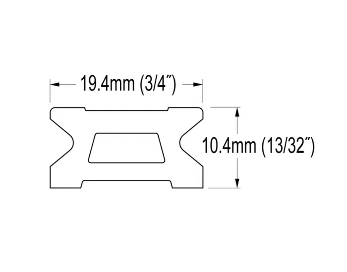Ronstan Series 19 Ball Bearing Traveller Track, 1m (RC1190-1.0) - Bosuns Boat