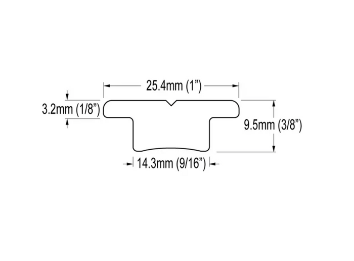 Ronstan Series 25, T-Track, Black, Racing Stop Holes, 0.5m RC7251-0.5A - Bosuns Boat