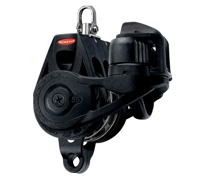 Ronstan Series 55 Orbit Block™, Triple Ratchet with Becket and Cam Cleat RF56330B - Bosuns Boat