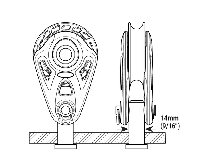 Ronstan Series 60 Core Block™, Mast Base with 8mm Clevis Pin RF64108A