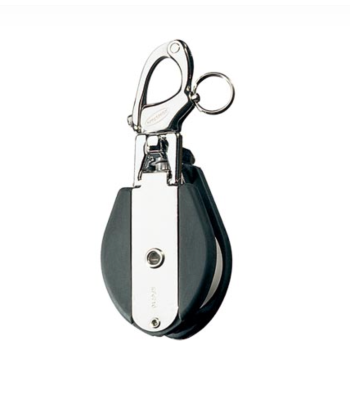 RONSTAN SNATCH BLOCKS ACETAL SHEAVE: Single, swivel snap shackle head. RF6710