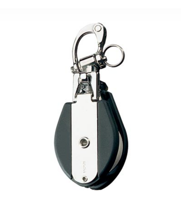 RONSTAN SNATCH BLOCKS ACETAL SHEAVE: Single, trunnion snap shackle head RF6711 - Bosuns Boat