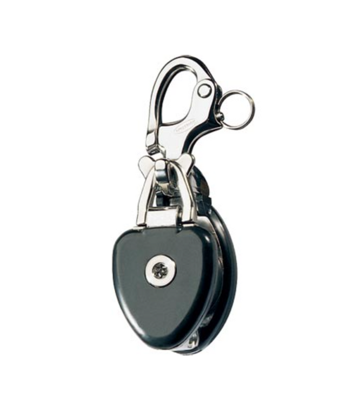 RONSTAN SNATCH BLOCKS ALLOY SHEAVE, ROLLER BEARING: Single, roller bearings, swivel snap shackle head RF6730