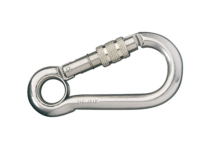 Ronstan Stainless Carabiner, Threaded Locking Sleeve RF650 - Bosuns Boat