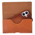 Rook Universal Leather Phone Holster with Belt Loop for 6.1" Phones, Burnished Tan - BlackBrook Case
