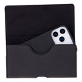 Rook Universal Leather Phone Holster with Belt Loop for 6.9" Phones, Pebble Black - BlackBrook Case