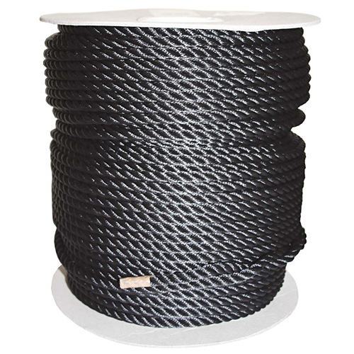 Rope 3 Strand Polyester Black Various Sizes. - Bosuns Boat
