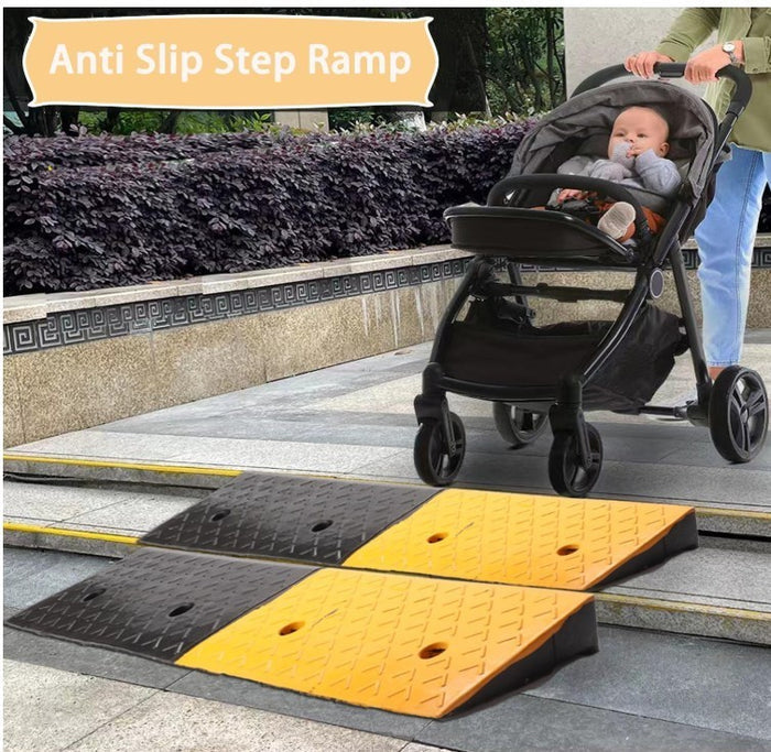 Rubber Kerb Ramp 100x25x10cm Heavy Duty Non Slip Wheelchair Curb Ramp-319