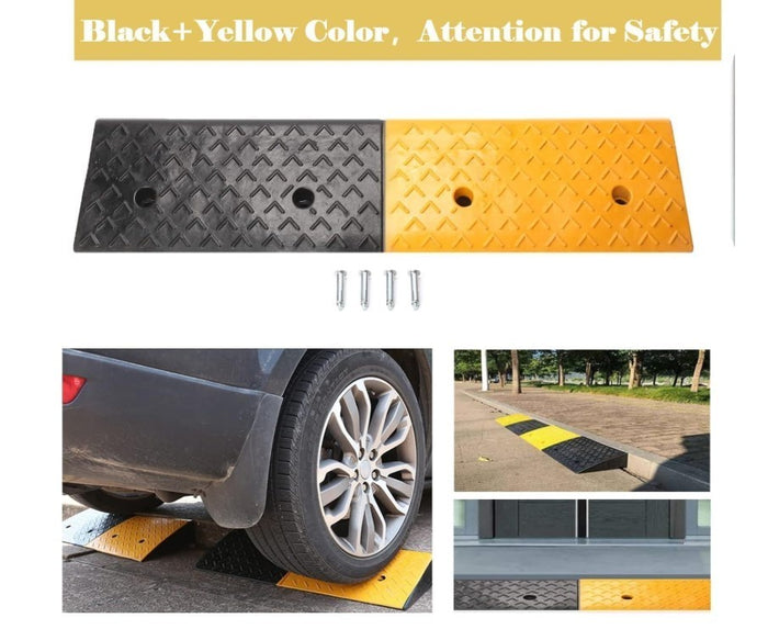 Rubber Kerb Ramp 100x25x10cm Heavy Duty Non Slip Wheelchair Curb Ramp-319
