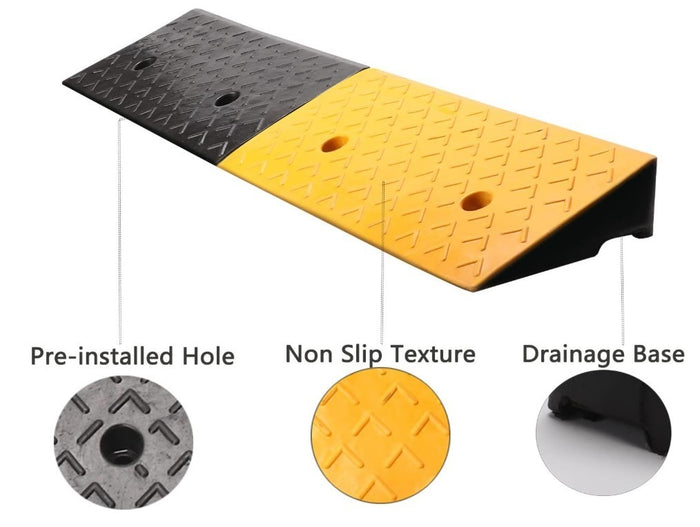 Rubber Kerb Ramp 100x25x10cm Heavy Duty Non Slip Wheelchair Curb Ramp-319