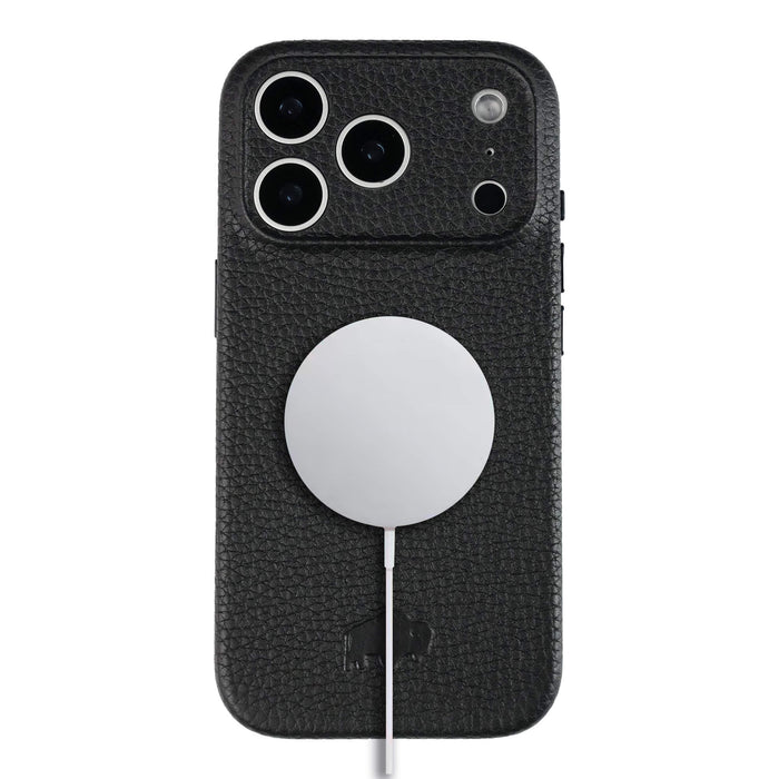 Ryker Leather MagSafe Case - iPhone 18 Pro, Pebble Black - BlackBrook Case