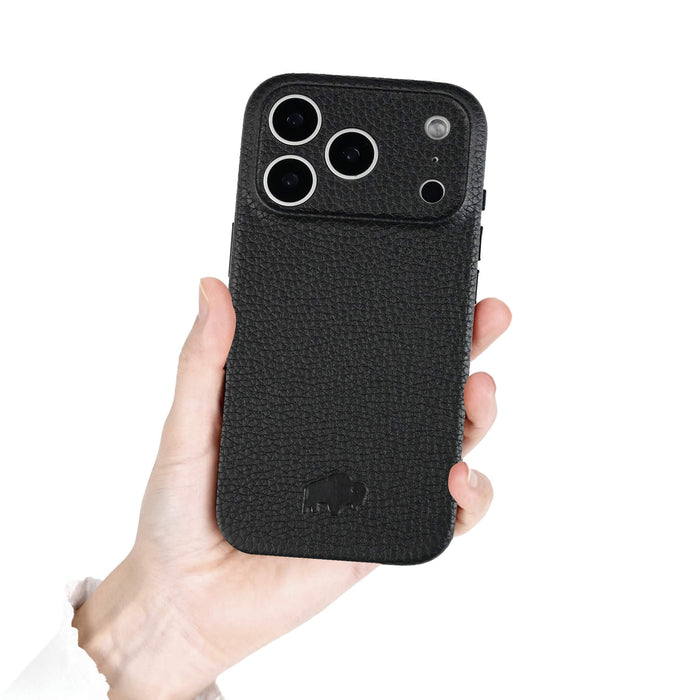 Ryker Leather MagSafe Case - iPhone 18 Pro, Pebble Black - BlackBrook Case