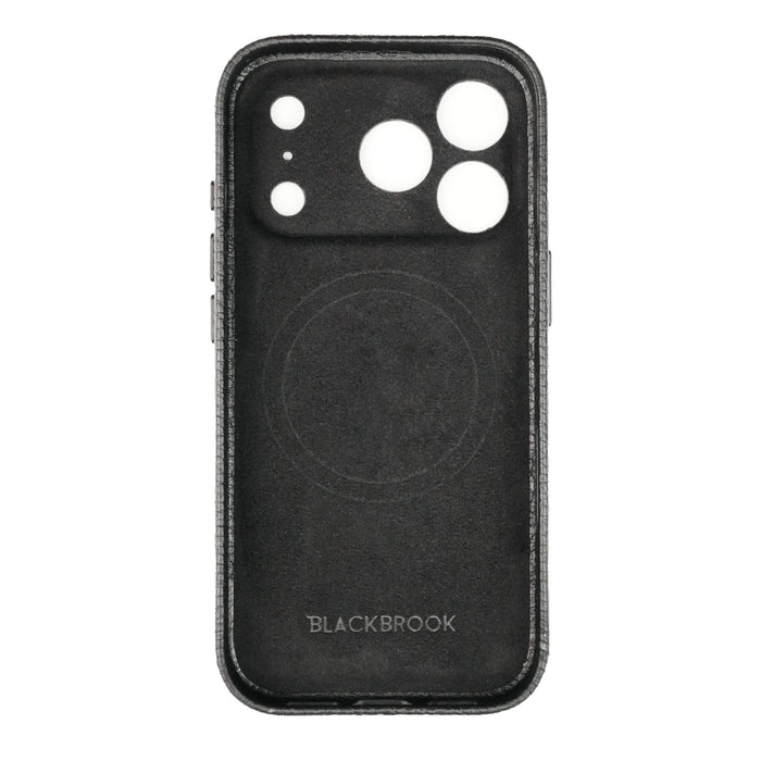 Ryker Leather MagSafe Case - iPhone 18 Pro, Pebble Black - BlackBrook Case