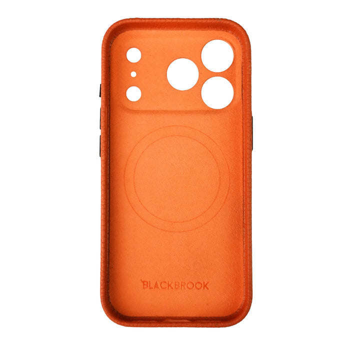 Ryker Leather MagSafe Case - iPhone 18 Pro, Pebble Orange - BlackBrook Case
