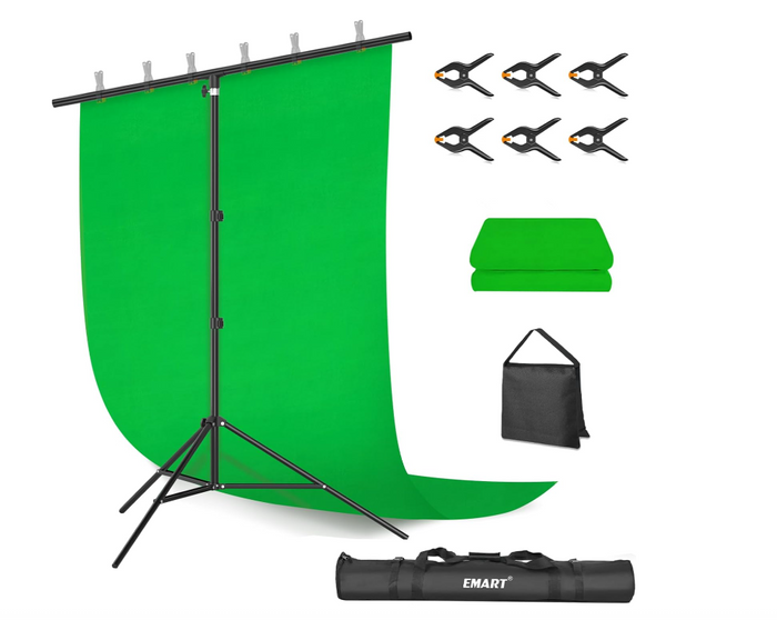 Screen with Stand 1.5x2m Backdrop Kit Frame Chroma Key Photo Video Green -09