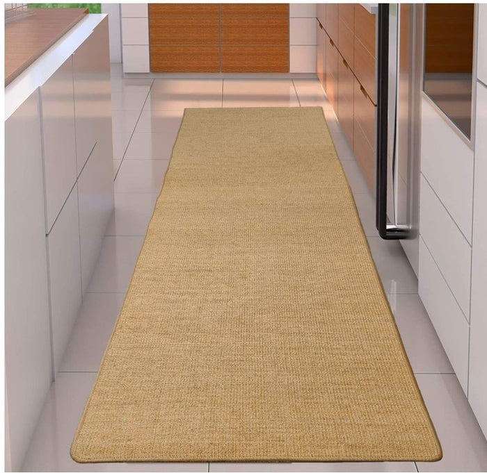 Sisal Runner Rug 300x80cm Non Slip Woven Carpet Kitchen Hall Brown-257