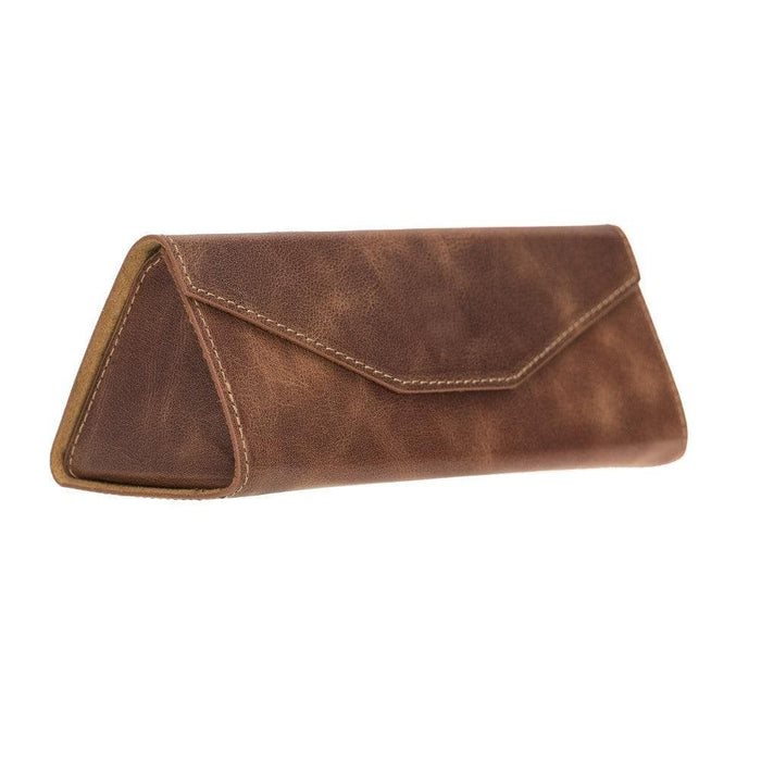 Smart Leather Glasses Case, Brown - BlackBrook Case