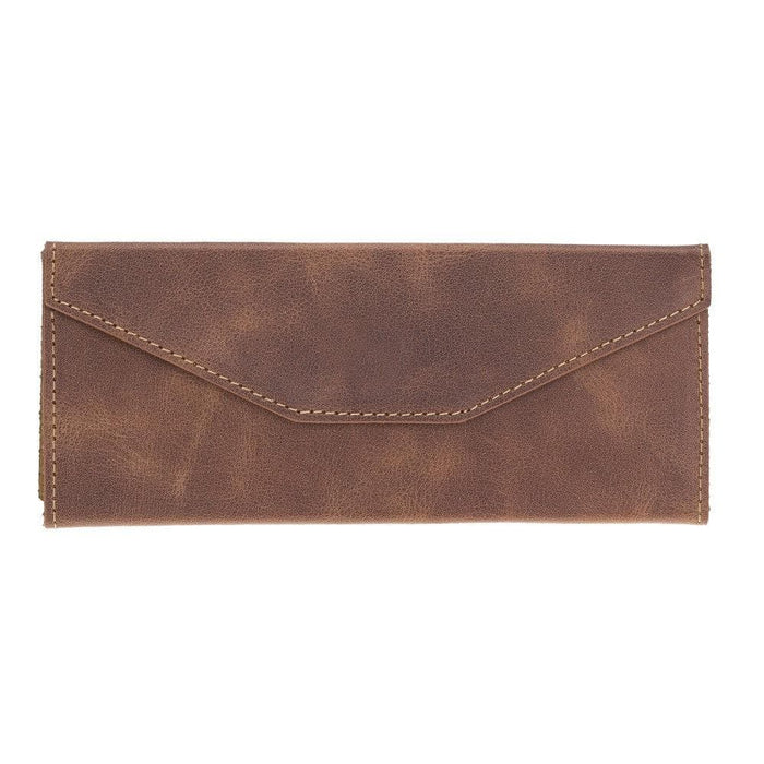 Smart Leather Glasses Case, Brown - BlackBrook Case