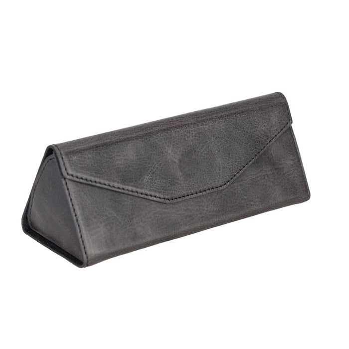 Smart Leather Glasses Case, Charcoal - BlackBrook Case