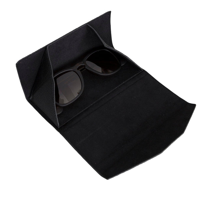Smart Leather Glasses Case, Rustic Black - BlackBrook Case