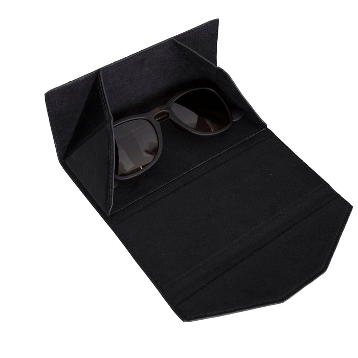 Smart Leather Glasses Case, Rustic Black - BlackBrook Case