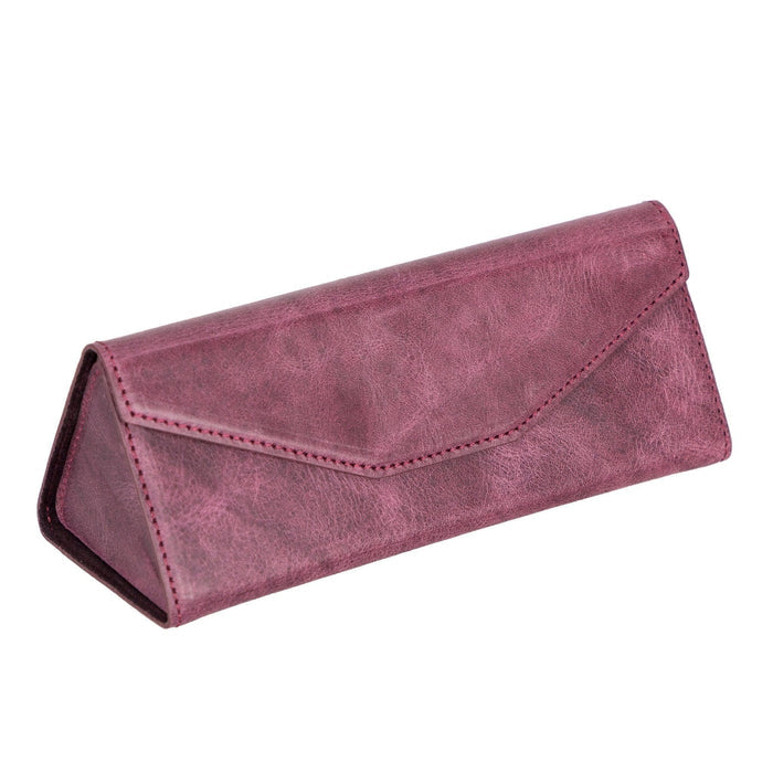 Smart Leather Glasses Case, Scarlet Red - BlackBrook Case