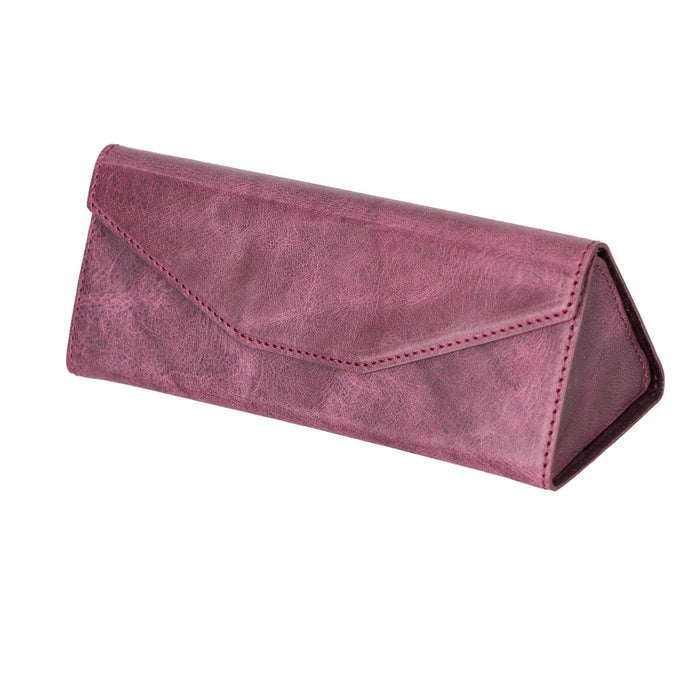 Smart Leather Glasses Case, Scarlet Red - BlackBrook Case