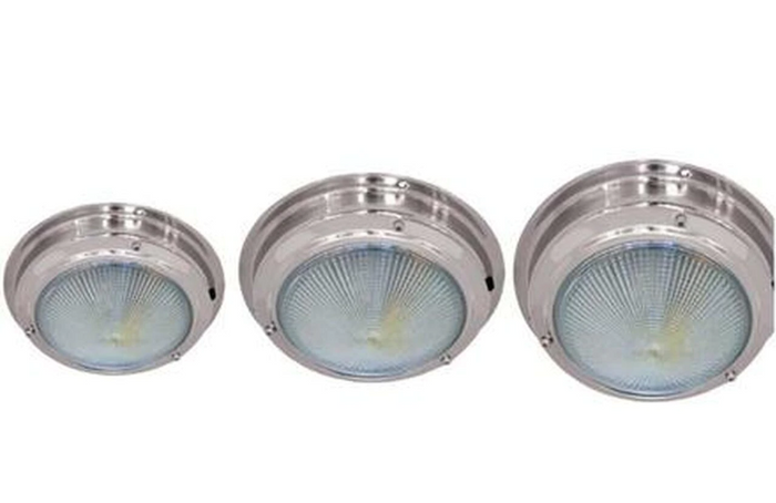 Stainless Steel Dome Lights - LED (Medium) - bosunsboat