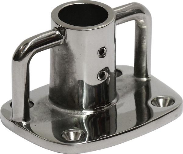 Stainless Steel Heavy Duty Stanchion Base - 90 x 72mm - Bosuns Boat