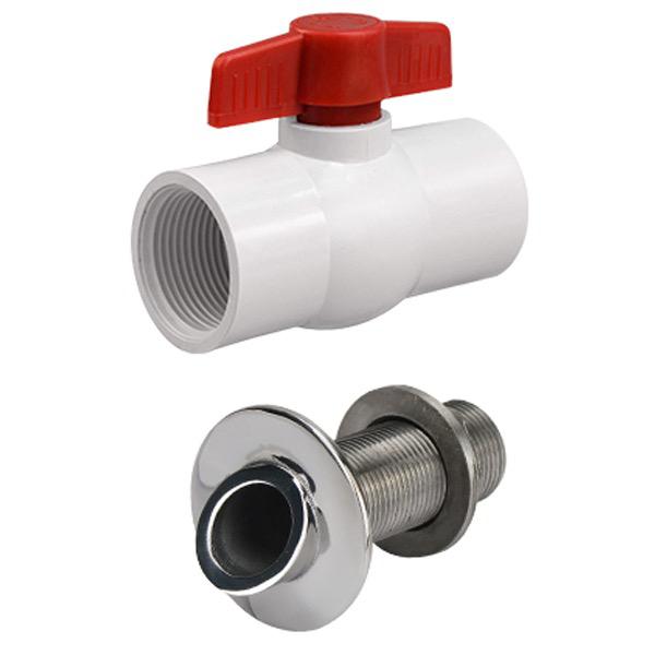 Stainless Steel Through-Hull Pickup & PVC Ball Valve Kit