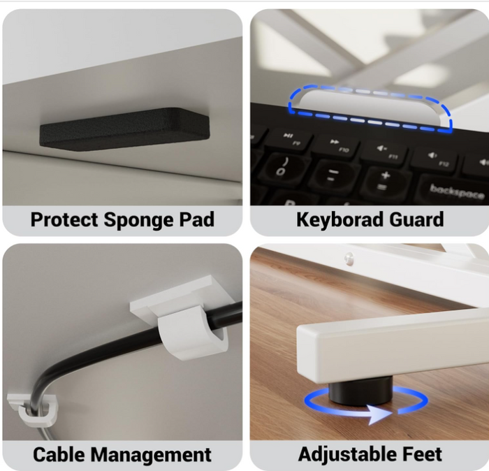 Standing Desk Converter Sit Stand Desk Riser Adjustable Height Dual Monitor- 61