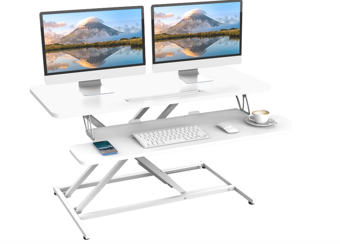 Standing Desk Converter Sit Stand Desk Riser Adjustable Height Dual Monitor- 61
