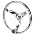 STEERING WHEELS - STAINLESS STEEL WITH KNOB 3 Spoke S/S