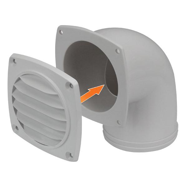 Surface Mounting 90° Tail Vent - 76mm - Bosuns Boat