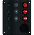 Switch Panel with Circuit Breaker & Cig Socket - 3 Switch