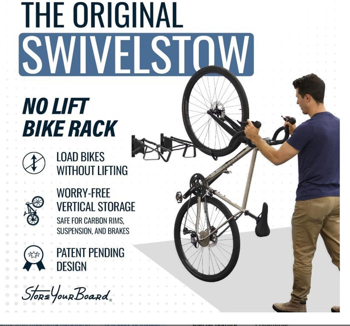 Swivel Bike Rack Wall Mount Heavy Duty Garage Storage 70lb Hold-308