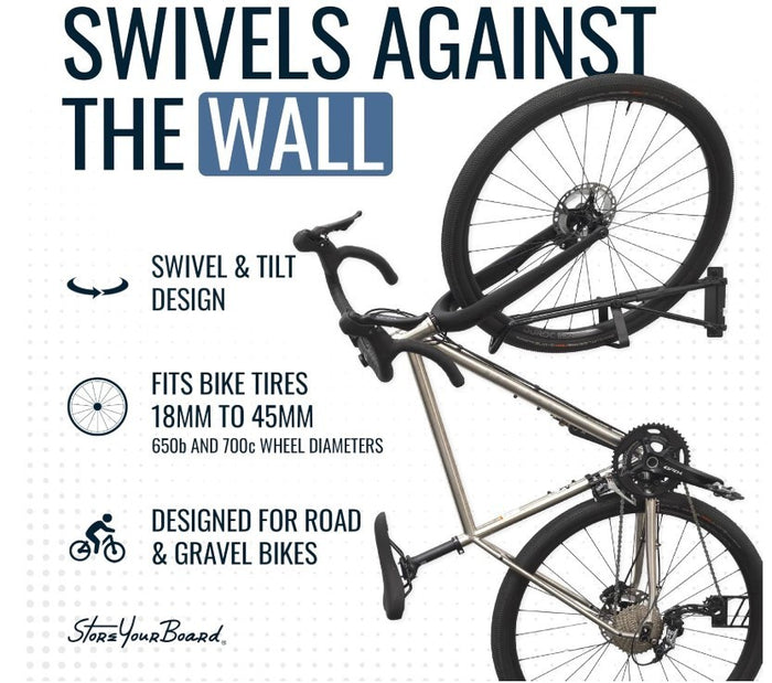 Swivel Bike Rack Wall Mount Heavy Duty Garage Storage 70lb Hold-308