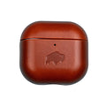 Taylor Leather AirPods 4 Case, Full Grain with Magnetic Cover, Burnished Tan - BlackBrook Case