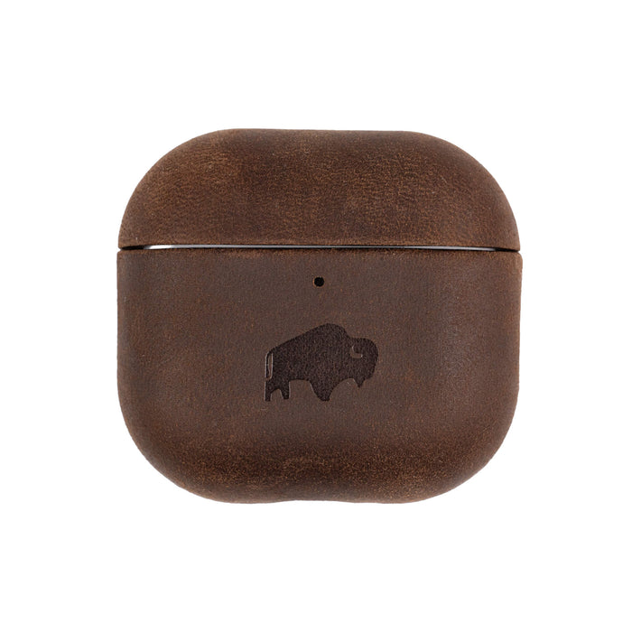 Taylor Leather AirPods 4 Case, Full Grain with Magnetic Cover, Distressed Coffee - BlackBrook Case