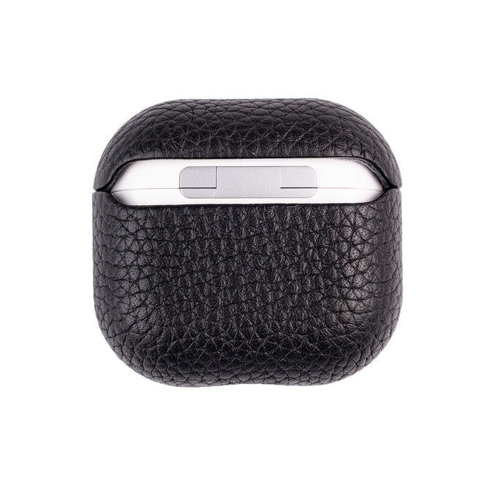 Taylor Leather AirPods 4 Case, Full Grain with Magnetic Cover, Pebble Black - BlackBrook Case