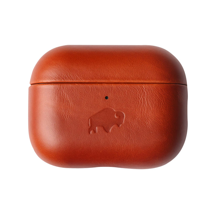 Taylor Leather AirPods Pro 3 Case, Full Grain with Magnetic Cover, Burnished Tan - BlackBrook Case