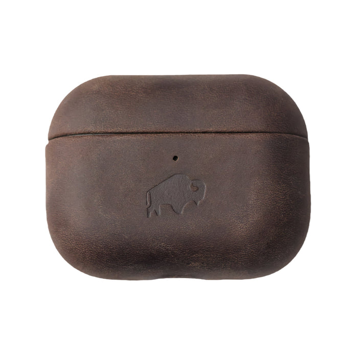 Taylor Leather AirPods Pro 3 Case, Full Grain with Magnetic Cover, Distressed Coffee - BlackBrook Case