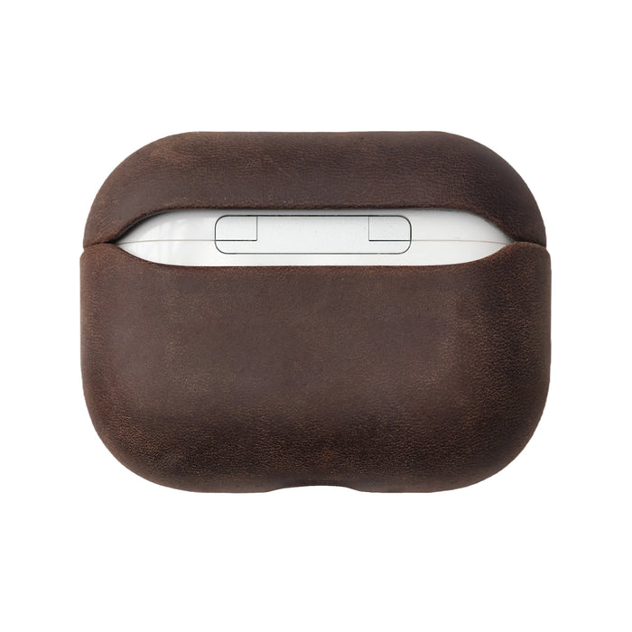 Taylor Leather AirPods Pro 3 Case, Full Grain with Magnetic Cover, Distressed Coffee - BlackBrook Case